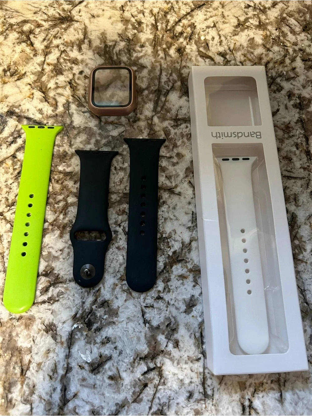 Apple Watch Rose Gold Case with White Sport Band